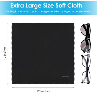 6PCS Large Eyeglass Cleaning Cloths, 12 x12 in Screen Cleaner