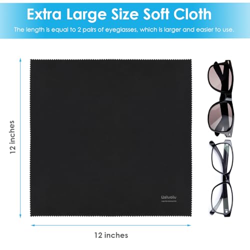 6PCS Large Eyeglass Cleaning Cloths, 12 x12 in Screen Cleaner