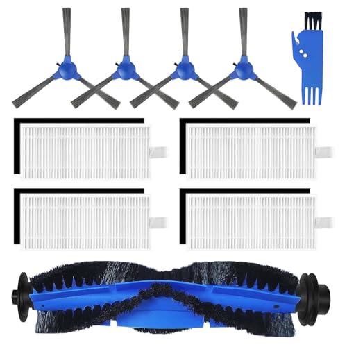 Replacement Parts for Eufy Robovac 11S, 12, 15T, 15C, 25C, 30, 30C, 35C Slim Carpet Robotic Vacuum Cleaner, 4 Side Brushes, 4 Filters, 1 Roller Brush and Clean Tools Accessories Kit 10 Pack - style: Sets 11S