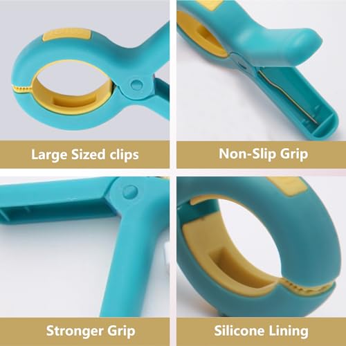 Towel Clips for Beach Chairs, 12 Pack Heavy Duty Non-Slip Plastic Clips in 4 Colors for Pool, Cruise, Yacht & Camping – Strong Grip Keeps Towels, Hats & Blankets from Blowing Away - color: Blue, Green, Red