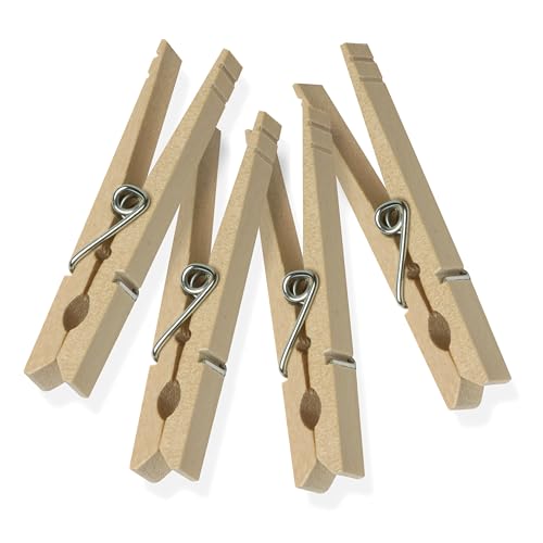 Honey-Can-Do DRY-01374 Wood Clothespins with Spring, 24-Pack, 3.3-inches Length,Brown - size: Medium (24 Count)