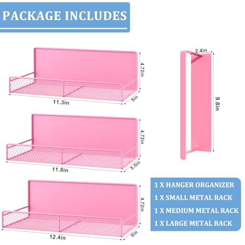 DTUQYX Magnetic Shelf for Washing Machine 4-Pack: Widen Magnetic Laundry Organizer (5"-6") with Hanger Organizer, Strong Magnet, Rust Proof, Heavy Duty Magnetic Spice Rack for Refrigerator (Pink) - color: Pink