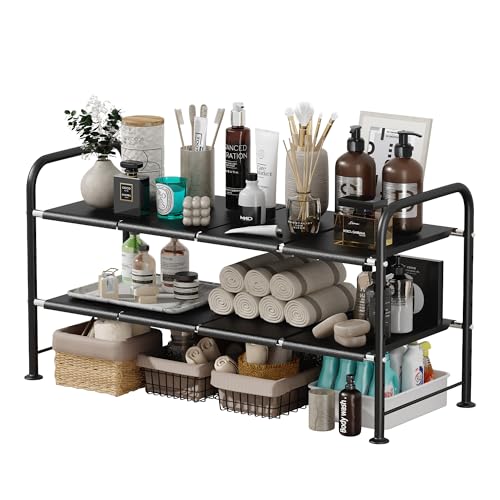 Under Sink Organizers and Storage,Expandable under cabinet organizer Shelf - size: 8 thickened iron plates(12.28"deep)