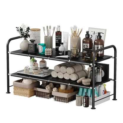 Under Sink Organizers and Storage,Expandable under cabinet organizer Shelf - size: 8 thickened iron plates(12.28"deep)