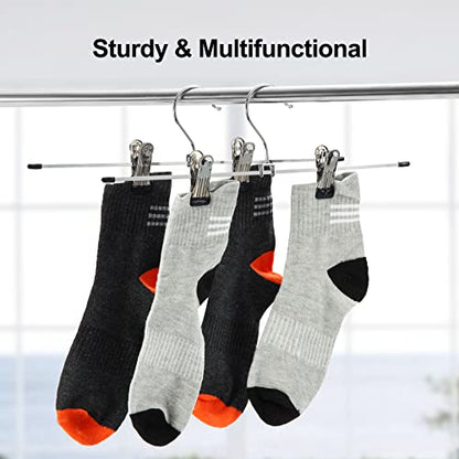 GUANJUNE Pants & Skirt Hangers with Adjustable Non-Slip Clips - Space Saving Metal Hangers for Coats, Garments & Jeans - 10 Pack - size: 10 Pack