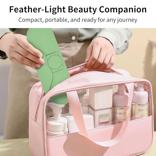 Travel Silicone Makeup Brush Holder with Cleaning Pad and Magnetic Closure - color: Green