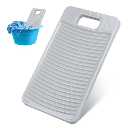 Homoyoyo Laundry Washboard, Hand Washing Clothes Tool Small Board Plastic Non-Slip Surface Efficient Stain Removal Portable Scrub Board Efficient Cleaning Tool for Laundry Hand Washing Clothes 11.2IN