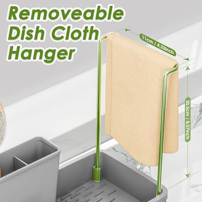 Ewaiira Stainless Steel Sink Caddy, Sponge Holder for Kitchen Sink 9.8″ - color: C-gray