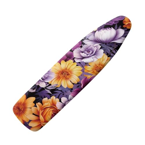 Colorful Floral Print Ironing Board Cover with Elastic Edge Non Stick Scorch Stain Resistant Cover Heavy Duty Iron Pad Covers Standard Boards with Hook and Loop Fastener Strap - color: Colorful Floral Print