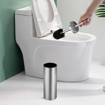 Brushed Toilet Brush Stainless Steel Upright Toilet Cleaning Brush - color: Matt