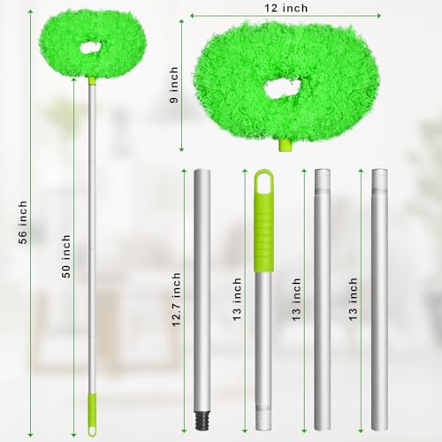 Eunice Ceiling Fan Cleaner Duster with Extension Pole, Green 4.2FT - color: Green, size: 4.2FT