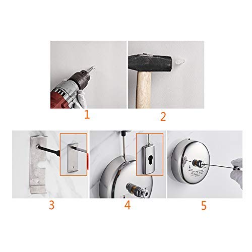 JOOM Retractable Clothesline,9.2 FT Wall-Mounted Laundry Drying Line,Chrome - color: Chromium