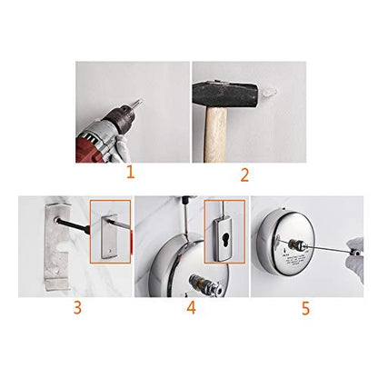 JOOM Retractable Clothesline,9.2 FT Wall-Mounted Laundry Drying Line,Chrome - color: Chromium