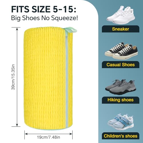Shoe Washing Machine Bag: 2 Pack Reusable Shoes Cleaning Bags, Yellow - color: Yellow