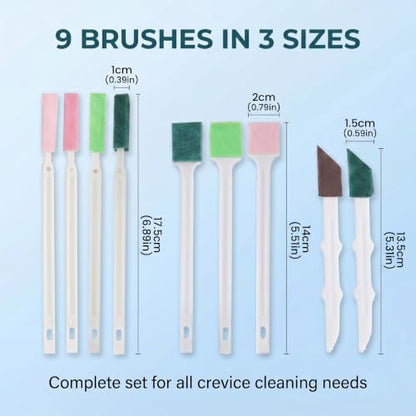 9Pcs Household Crevice Cleaning Brush Window Track Deep Scrubber Set - color: 9pcs-crevice Cleaning Brush