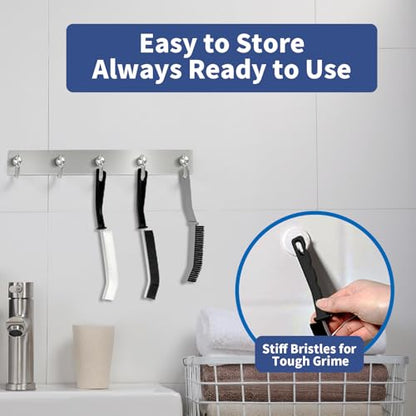 Crevice Cleaning Brush, Hard-Bristled Gap Scrub Brush, Toilet Gap Cleaning Brush Tool, for Scrub Small Spaces, Kitchen, Bathroom, Corner, Grout, Sink, Window Tracks, Hinges, 3pcs