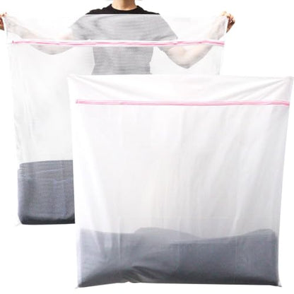 Extra Large Mesh Laundry Bags Washing Bag 2Pack Delicates Bag and Zipper Laundry Bag Jumbo for Washing Machine Large Mesh Bags for Blankets, Bedding, Coats, Toys (2PCS-XXXL) - size: XX-Large