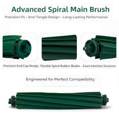 16 PCS Replacement Parts Kit Compatible with iRobot Roomba Plus 405 Combo, 505 Combo, 507 Combo, 1 Main Brush, 2 Vacuum Bags, 2 Mop Pads, 4 Filters, 6 Side Brushes, 1 Cleaning Brush - size: 16PCS SETS