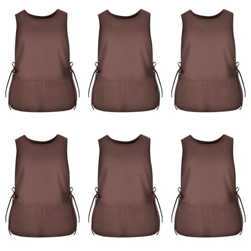 TFTAFAN Cobbler Apron Unisex Waterproof Apron with 2 Deep Pockets Art Smock for Painting Cleaning Artiest Apron work kitchen - color: Brown (Coffee)
