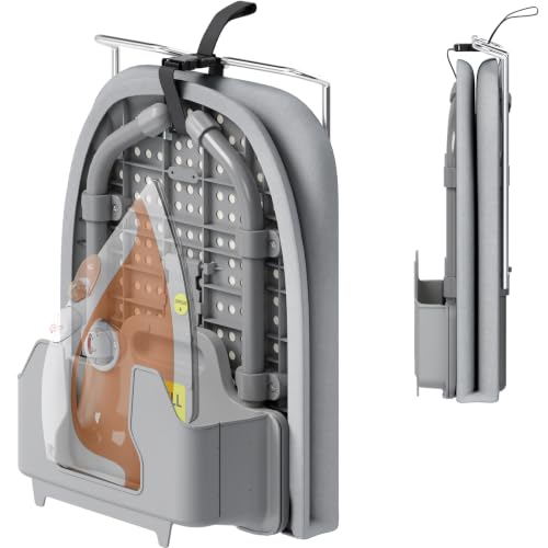 APEXCHASER Small Ironing Board, Iron Board with Iron Rest & Holder, Grey - color: Gray