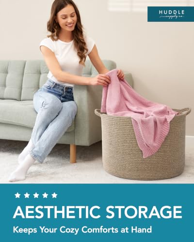 Huddle XXXLarge WASHABLE Blanket Basket for Living Room,Toys Storage, Baby - color: Oatmeal Beige, size: XXXL