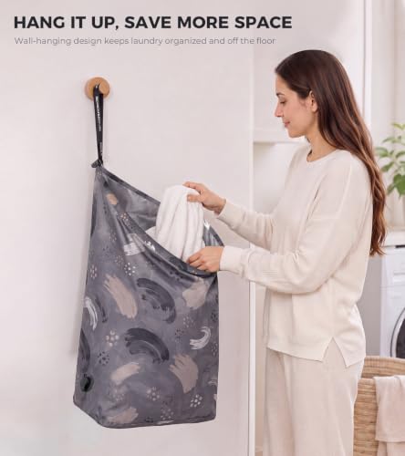 Travel Laundry Bag, Pump-Free Compression for Dirty Clothes - color: Abstract Gray, size: 23" L × 17" W × 6.5" H