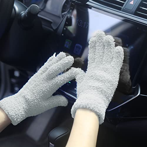 Evridwear Microfiber Dusting Gloves for Plants & Blinds - color: Grey, size: Small/Medium (Pack of 1)