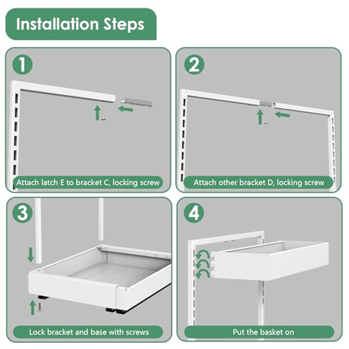 REALINN L-Shaped Under Sink Organizer with 6-Level Height Adjustment - color: White, size: 1 Pack