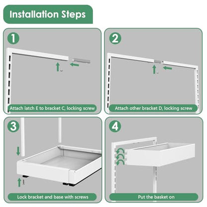 REALINN L-Shaped Under Sink Organizer with 6-Level Height Adjustment - color: White, size: 1 Pack