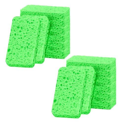 12 - Pack Non-Scratch Scrub Sponges - Sponges for Dishes and Washing Dishes, Cleaning Sponges for Kitchen Home Bathroom Cars, Funny Cut-Outs DIY for Kids (Green) - color: Green, size: 12 - Pack
