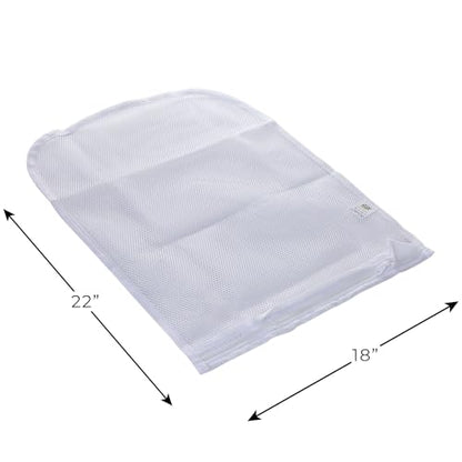 PRO MART INDUSTRIES Sweater Wash Bag With Zipper Closure White Mesh Polyester - size: 18" x 22"