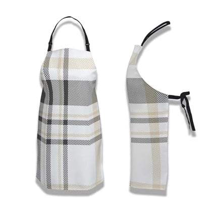 Makeup Apron for Women Plaid Texture Funny Aprons for Men for Kitchen Cooking Restaurant BBQ Painting Crafting Gardening 27” (W) x 31” (H), Waterproof Apron - color: Plaid Texture