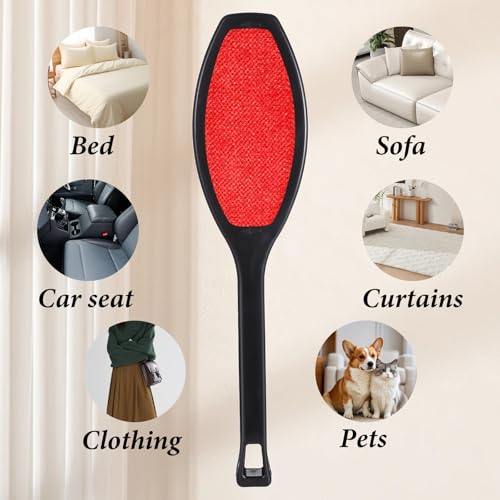 2 Pack Double-Sided Lint Brushes Reusable Lint Remover Brushes for Clothes 2 Sided Pet Hair Remover Washable Clothes Hair Roller Cleaning Brush for Sheet Carpet Furniture Fabric
