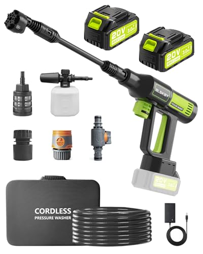 1200PSI Cordless Portable Washer 2 Batteries - Brushless Pressure Washer