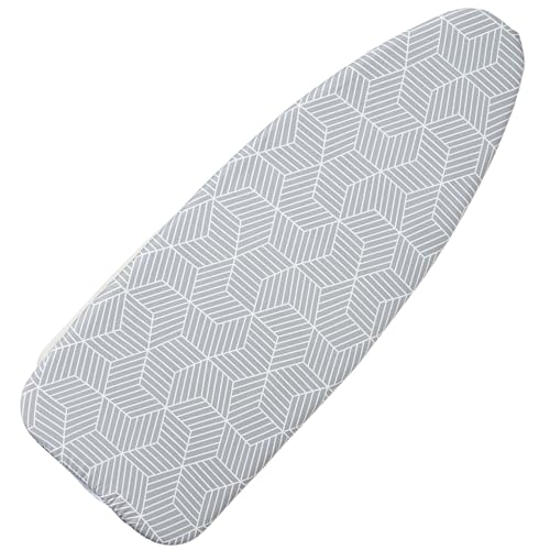 Seiritex Wide Ironing Board Cover with Padding 18 x 49 inch Heat Reflective with Hook and Loop Fasteners, Thick Padding with Elasticized Edges, 3 Layers Iron Board Cover (Gray Cube) - color: Gray Cube, size: 18x49