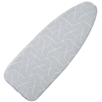 Seiritex Wide Ironing Board Cover with Padding 18 x 49 inch Heat Reflective with Hook and Loop Fasteners, Thick Padding with Elasticized Edges, 3 Layers Iron Board Cover (Gray Cube) - color: Gray Cube, size: 18x49
