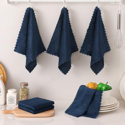 Kitinjoy 24 Pack Kitchen Cloths Dish Towels (10" x 10", Navy Blue) - color: Navy Blue, size: 10 X 10 inch- 24 Pack