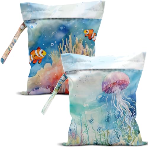 Wet Dry Bags Wet Bags Dirty Laundry Travel Bag Clownfish Waterproof Zipper Bag for Swimsuit Travel Beach - color: Whimsical