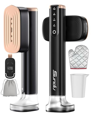 Travel Steamer for Clothes with 180 ml Water Tanks,15s Fast Heat-up,24 g/min Strong Steam Performance, Portable Garment Steamer with Touch Control, LED Display, Steam Iron Black - color: Silk Black