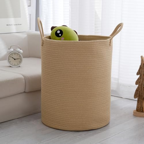 Woven Laundry Basket, Nursery Hamper, 15x15x18 Inch, Oatmeal - color: Oatmeal