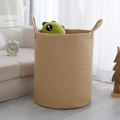 Woven Laundry Basket, Nursery Hamper, 15x15x18 Inch, Oatmeal - color: Oatmeal