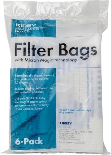 Kirby Allergen Reduction HEPA Filter Bags 6-Pack | Part #204811 | OEM Replacement for F-Style & Twist-Style Kirby Vacuums