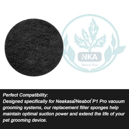 10 PCS Hepa Sponge Filter Replacement for Neakasa P1 Pro/Neabot P1 Pro Pet Grooming Vacuum, Vacuum Cleaner Washable Filter Accessories, 3.77 Inch