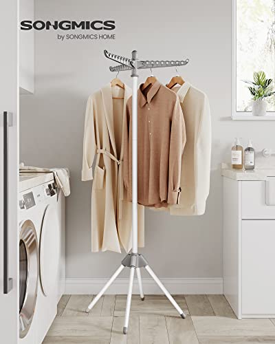 SONGMICS Clothes Drying Rack, 61.6-Inch Drying Rack, 3 Rotatable Arms - color: Gray + White, style: 1-Tier