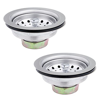 Artiwell 2-Pack Kitchen Sink Basket Strainer and Stopper, 3-1/2” Kitchen Drain Assembly with Strainer and Sink Stopper, Kitchen Sink Strainer with Stopper, Chrome Plated - color: Chrome Plated
