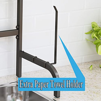 Over The Sink Dish Drying Rack, Adjustable 25.5-33.5 in, 2-Tier, Black - color: Black