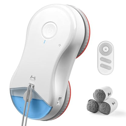 HUTT S55 Pro Window Cleaning Robot, 3D Floating Pads, Up to 6500Pa Suction, HydroJet Pump Spray, SLAM 4.0 Navigation, 80ml Water Tank, 6 x Cloths,Perfect for High-Rise Windows, Tiles and Glass - color: White