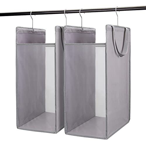 FENTEC Hanging Laundry Hamper，2 Pack Grey Hanging Laundry Basket - color: Grey, size: 2 Pack-one Section
