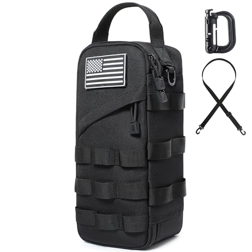 12-Inch Heavy Duty Small Tool Bag with D-Clip,Flag Patch & Shoulder Strap