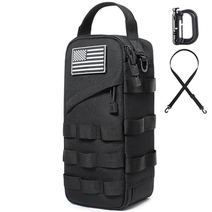 12-Inch Heavy Duty Small Tool Bag with D-Clip,Flag Patch & Shoulder Strap